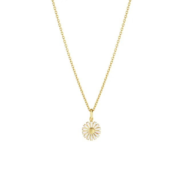【Georg Jensen 官方旗艦店】DAISY 項鍊 - 線上獨賣款(18K黃金電鍍純銀 白瓷琺瑯)