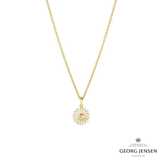 【Georg Jensen 官方旗艦店】DAISY 項鍊 - 線上獨賣款(18K黃金電鍍純銀 白瓷琺瑯)