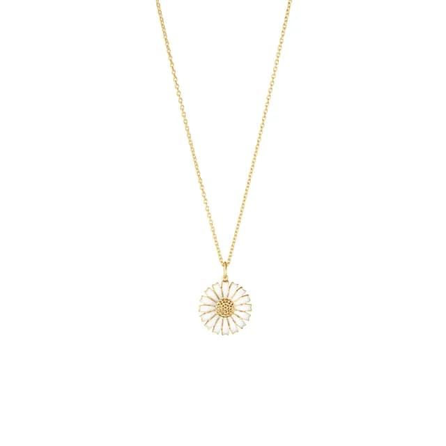 【Georg Jensen 官方旗艦店】DAISY 項鍊 - 線上獨賣款(18K黃金電鍍純銀 白瓷琺瑯)