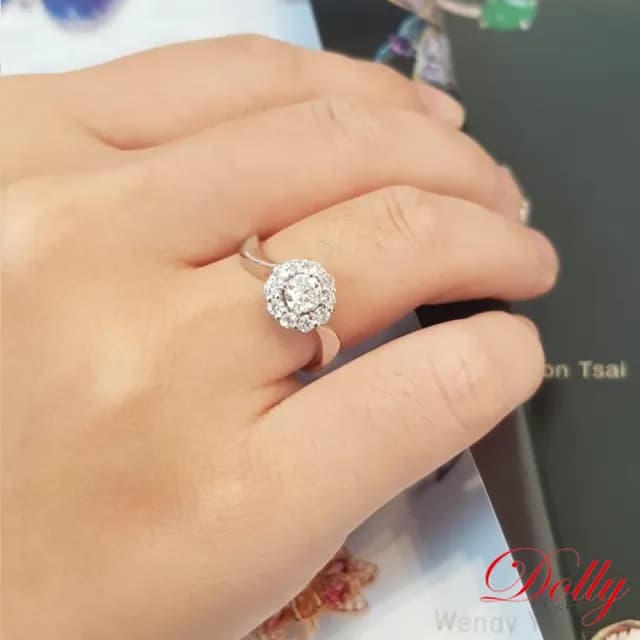 【DOLLY】0.50克拉 天然鑽石 F/VS2 完美車工14K金求婚鑽石戒指(母親節 長輩送禮 交換禮物首選)