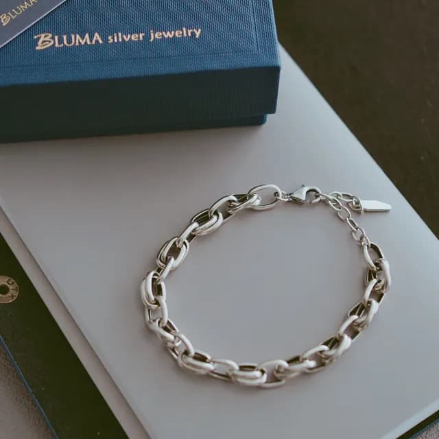 【BLUMA】男生手鏈 格調純銀手鍊 925純銀 男生禮物(個性 簡約 紳士 時尚男士 男女對鍊 情人節禮