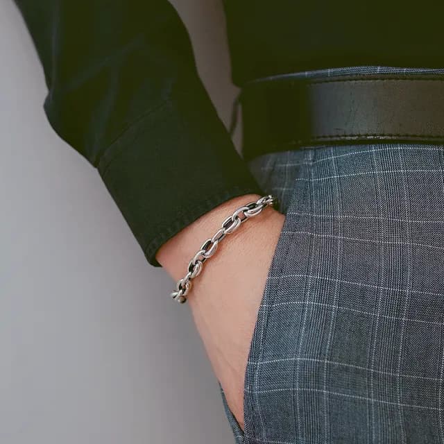 【BLUMA】男生手鏈 格調純銀手鍊 925純銀 男生禮物 個性 簡約 紳士 時尚男士 男女對鍊