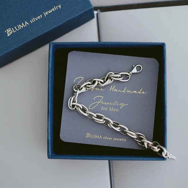 【BLUMA】男生手鏈 格調純銀手鍊 925純銀 男生禮物 個性 簡約 紳士 時尚男士 男女對鍊