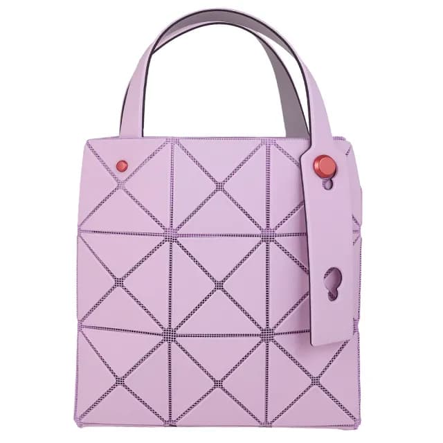 【ISSEY MIYAKE 三宅一生】BAOBAO 霧面方格3x3手提包(粉紅色/小)