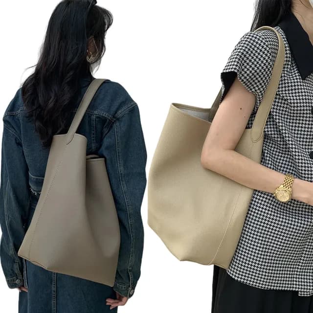【MoonDy】父親節禮物 水桶包 女包 通勤包 復古包包 皮革包包 單肩包 大容量 大水桶包 肩背包  腋下包 子母