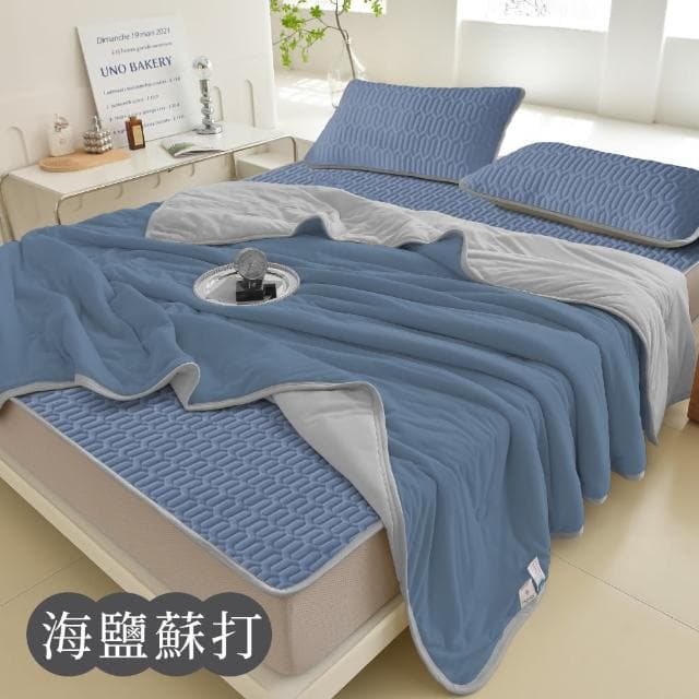 【DeKo岱珂】馬卡龍乳膠墊冰被枕套組 石墨烯添加 交換禮物(單/雙/加大均一價)