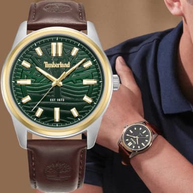 【Timberland】天柏嵐 NORTHBRDIGE系列 經典大樹大三針手錶-綠/45mm 禮物 送禮 推薦(TDWGB0041206)