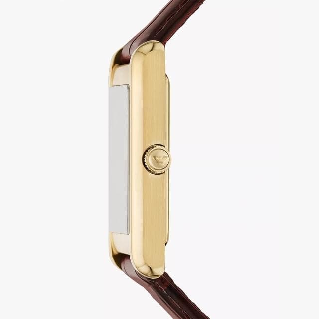 【EMPORIO ARMANI】亞曼尼 復古方形日期手錶-25mm 母親節 送禮 禮物(AR11665)