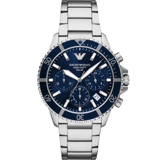 【EMPORIO ARMANI】亞曼尼 World Explorer 太陽能三眼計時手錶-43.5mm 禮物 送禮 推薦(AR11681)