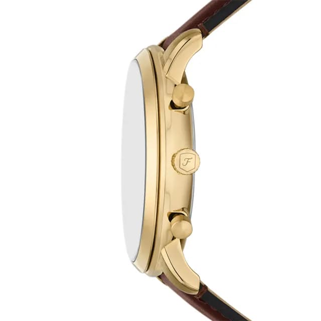 【FOSSIL】Neutra 復古紳士計時手錶-咖啡x金/44mm 禮物 送禮 推薦(FS6113)