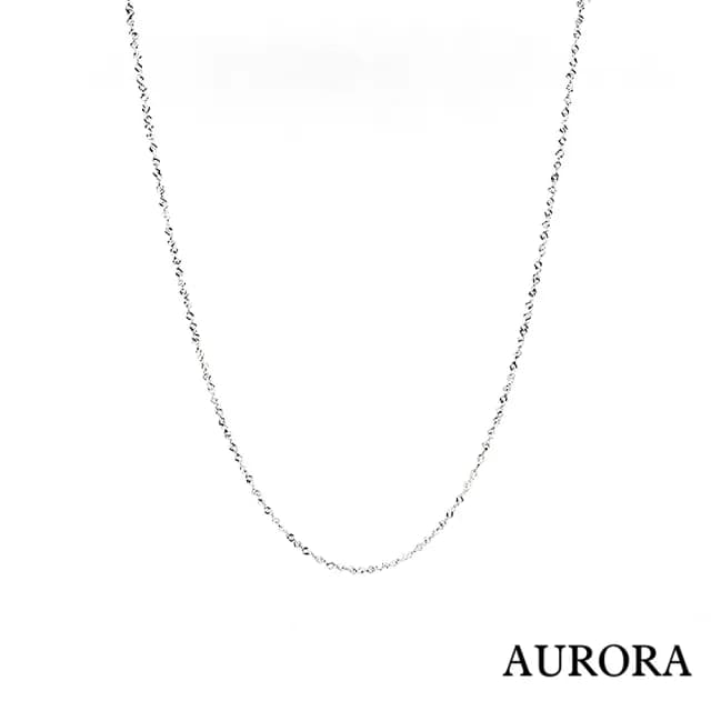 【AURORA 歐羅拉】18K金水波紋項鍊(0.95g)