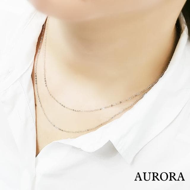 【AURORA 歐羅拉】百搭萬用閃歐O鍊 鉑金鍊(1.3g)