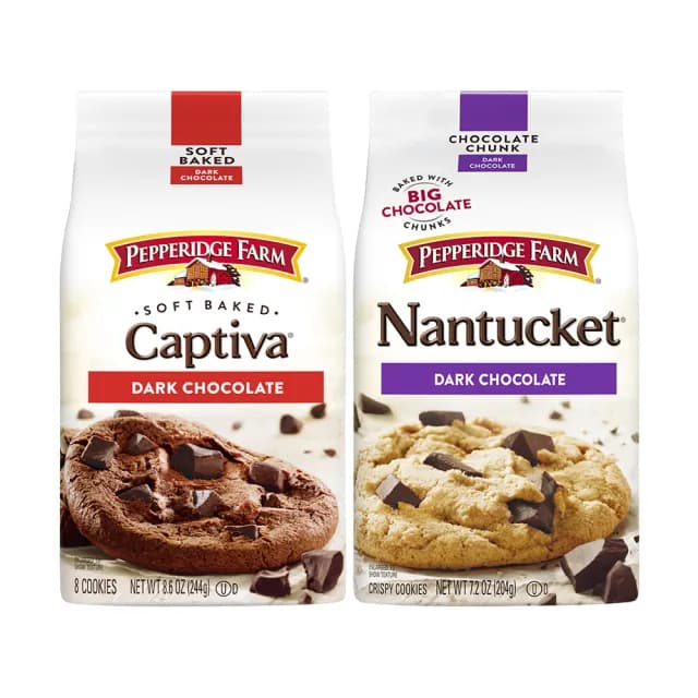 【Pepperidge Farm 琣伯莉】巧克力布朗尼軟餅乾、巧克力南塔基餅乾(2口味任選)