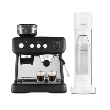 Sunbeam 半自動義式咖啡機-碳鋼黑 + Sodastream快扣機型氣泡水機(EM5300082BK + GAIA)
