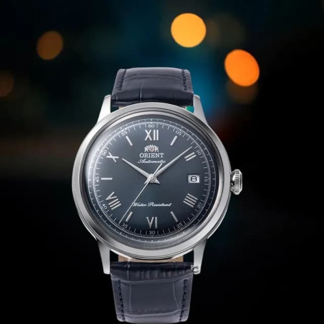 【ORIENT 東方錶】Classic Bambino 復古機械錶 男錶 手錶-40.5mm 藍(RA-AC0024L 送禮推薦)