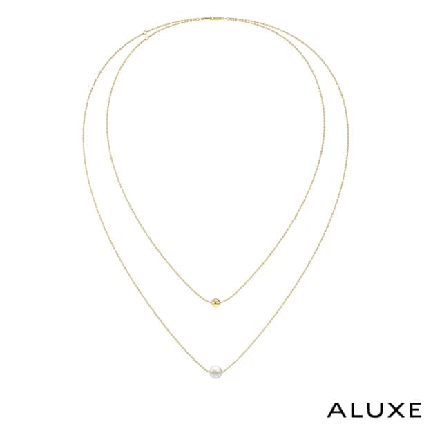 【ALUXE 亞立詩】10K金 AKOYA珍珠 珍珠項鍊 金球 珍愛系列 Be True NN0132(珍愛系列 Be True)