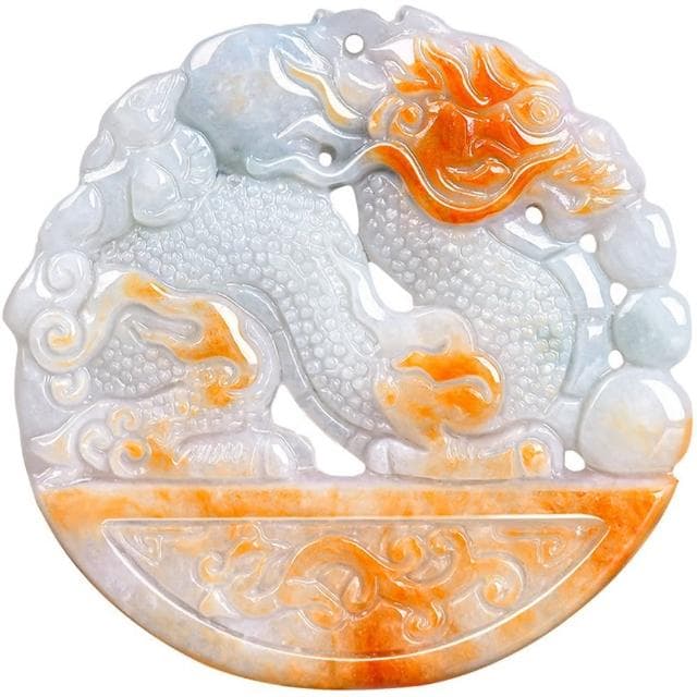 【Paiya 派亞】緬甸a貨翡翠燒紅龍牌生肖龍吊墜冰種玉石男女款(交換禮物/送禮)