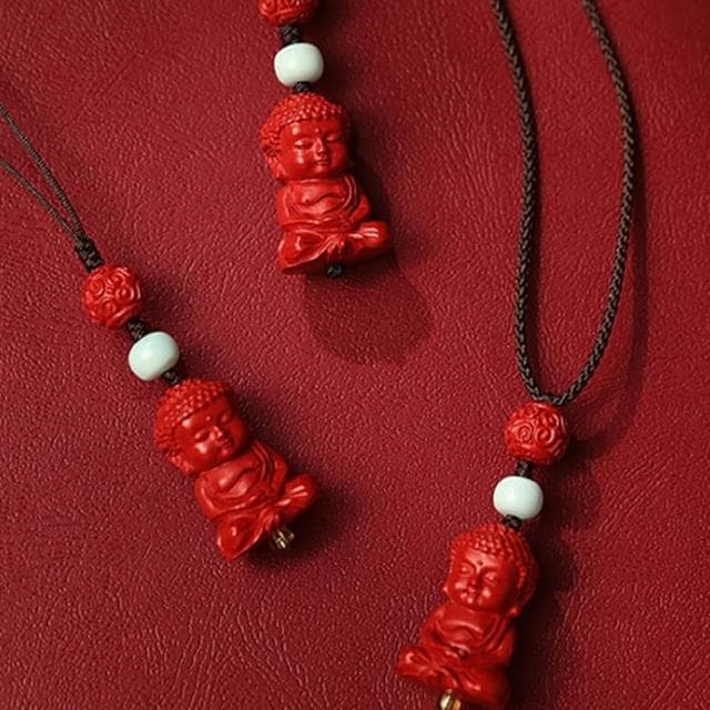 【MoonDy】母親節禮物 吊墜 硃砂項鍊 松石 辟邪手鍊 招財納福 保平安 彌勒佛項鍊 護身符 男女同款 鑰匙圈吊