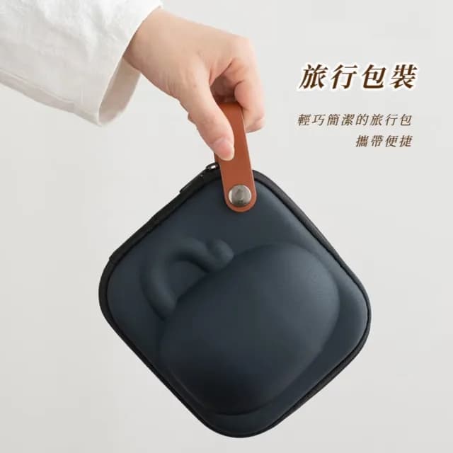 【精緻送禮】高級感陶瓷招財貓玻璃旅行泡茶杯(附收納包 濾茶器 過濾杯 馬克杯 辦公室 功夫茶具 禮物)