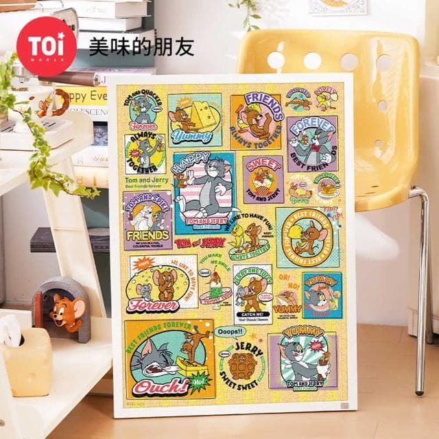 【TOi 圖益】Tom&Jerry 湯姆與傑利 美味的朋友拼圖1000片 經典漫畫風 收藏裝飾(成人治癒玩具桌遊禮物)