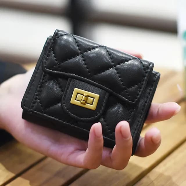 【LEEHER】雙11  小香風包包/三折錢包/菱格紋包/零錢包/短夾/錢包女短夾/迷你錢包/韓