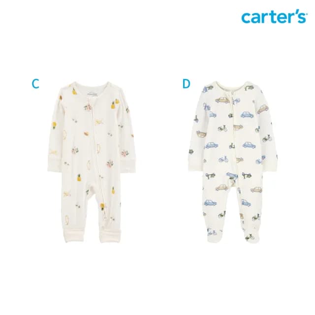 【Carter’s官方授權】嬰兒長袖包腳連身裝－多款任選(原廠公司貨 童裝 連身衣)