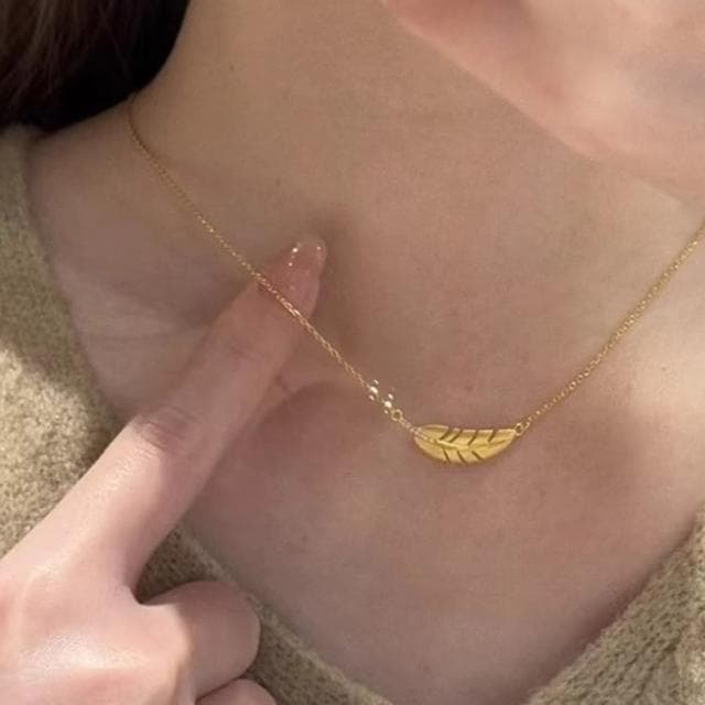 【Penny珮妮】越南沙金羽毛項鍊(母親節 送女友 送閨蜜 交換禮物  生日禮物 情人節 尾牙 新年 結婚)