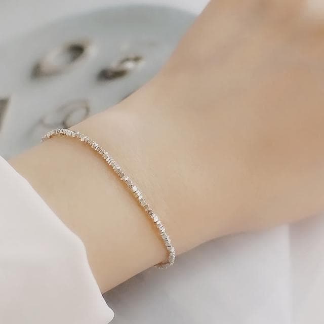 【BLUMA】銀河碎片純銀手鍊 手環 手串 手鍊(生日情人節禮物 銀礦石塊 串珠時尚手鏈 飾品禮盒 聖誕節禮物)