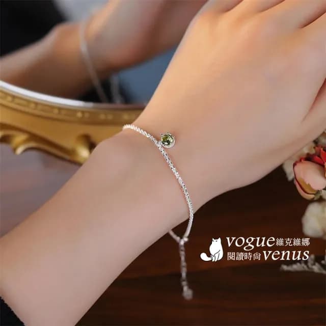 【維克維娜】單鑽墜波光鍊925純銀手鍊