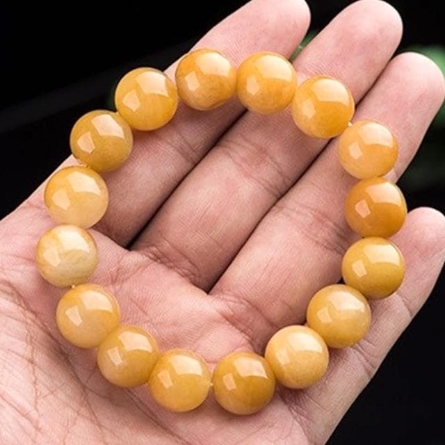 【MoonDy】玉石 手串 手環 水晶手鍊 招桃花 手鍊串珠 金絲玉 黃玉手鍊 招財納福 保平安 送媽媽 女生禮物