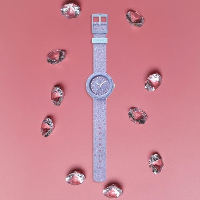 【Flik Flak】兒童錶 LILAXUS 粉紫星星 兒童手錶 兒童禮物 手錶 瑞士錶(36.7mm)