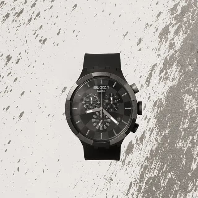 【SWATCH】CHECKPOINT BLACK 大錶面手錶/男錶/女錶/瑞士製造 SB02B400(47mm)