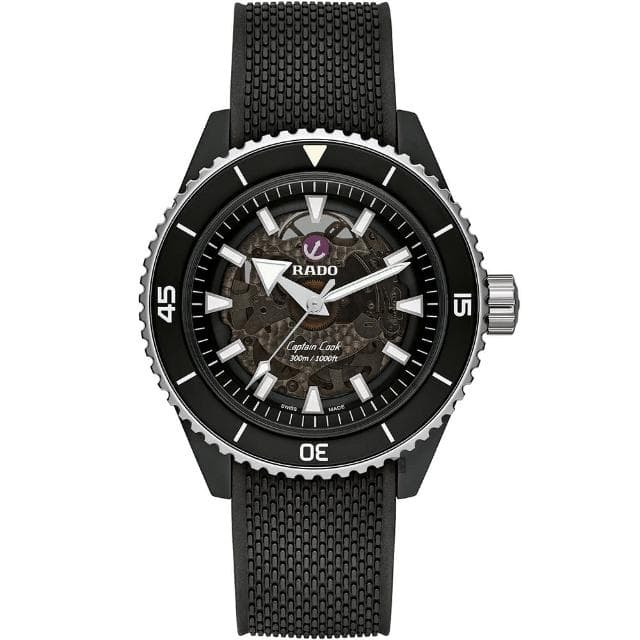 【Rado 雷達表 官方授權】庫克船長高科技陶瓷鏤空機械錶-43mm R03推薦 送禮 禮物 推薦(R32127156)