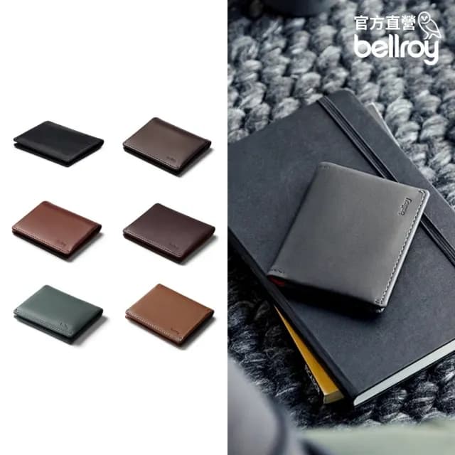 【Bellroy 官方直營】Slim Sleeve 真皮翻蓋鈔票錢包(經典黑)