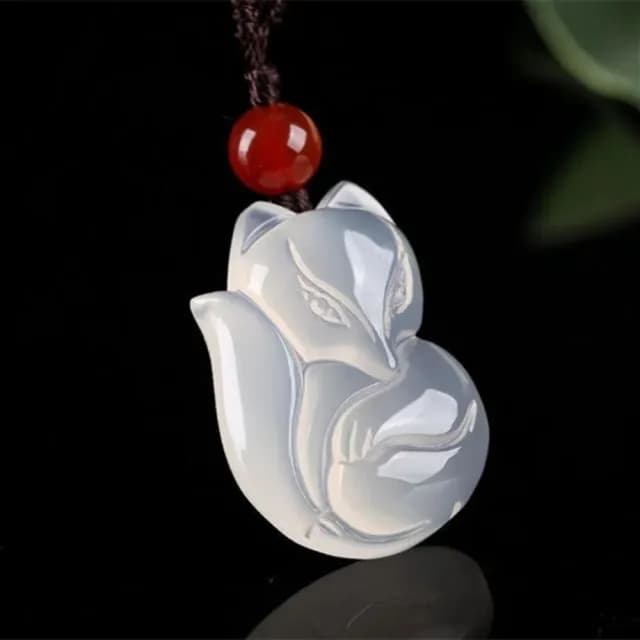 【Penny珮妮】冰種白玉髓狐仙吊墜項鍊毛衣鏈(母親節 情人節 生日禮物 交換禮物 送女友 尾牙 新年 結婚)