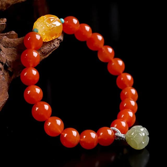 【MoonDy】雙11 手鍊 南紅手鍊 飾品 玉石手鍊 蜜蠟☆貅 手串 單圈手鍊 玉手鍊 圓珠手鍊 貔貅手