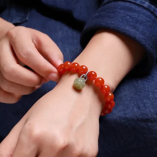 【MoonDy】雙11 手鍊 南紅手鍊 飾品 玉石手鍊 蜜蠟☆貅 手串 單圈手鍊 玉手鍊 圓珠手鍊 貔貅手