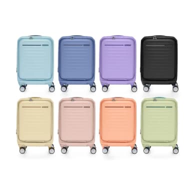 【AMERICAN TOURISTER 美國旅行者】19吋 FRONTEC 前開式可擴充輕量PC避震煞車輪行李箱/登機箱(多色可選)