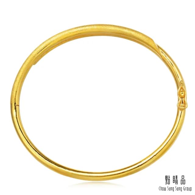 【點睛品】典雅交錯 黃金手環/手鐲_計價黃金(06)