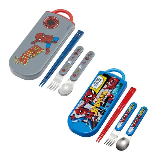 【百科良品】日本製 漫威蜘蛛人 環保筷子+湯匙+叉子三件餐具組 抗菌加工Ag+ 任選款(日本境內版)