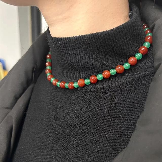【MoonDy】項鍊 紅瑪瑙 串珠項鍊 小眾 設計感 項鍊女男 鎖骨鏈 頸鏈 情侶項鍊 原住民項鍊 復古
