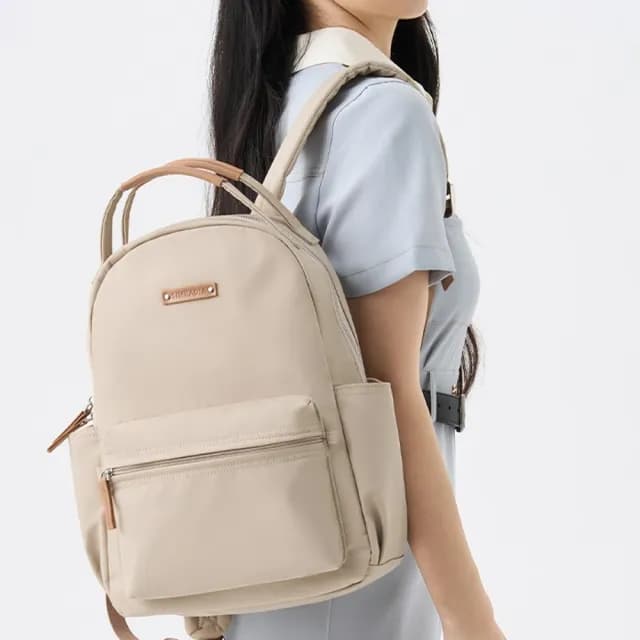 【LEESA】父親節禮物 大容量後背包\包包\後背包\小包包\奶茶色包包\通勤背包\學生書包\生日禮物\防水包 背