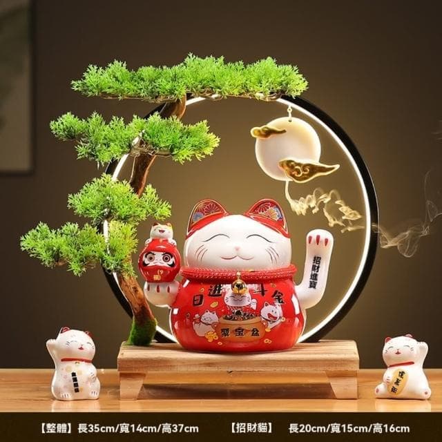 【LEZUN 樂尊】桌面擺件搖手招財貓  發財貓擺件(桌上擺飾/家具裝飾/開業送禮/喬遷禮物)