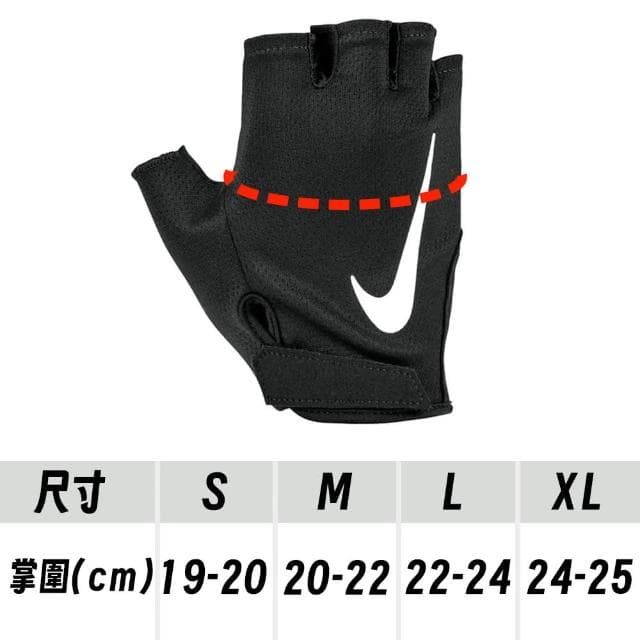 【NIKE 耐吉】男用黑色健身重訓舉重半指運動手套 防滑止汗透氣孔洞 腳踏車適用 生日禮物(N1012315091)