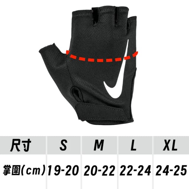 【NIKE 耐吉】男用黑色健身重訓舉重半指運動手套 防滑止汗透氣孔洞 腳踏車適用 生日禮物(N1012315091)