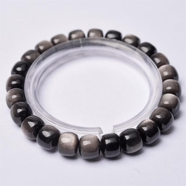 【Paiya 派亞】8MM銀曜石老型珠手鏈男女款金曜石貓眼情侶手串(送禮好物/交換禮物)