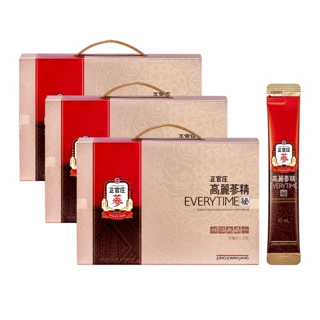 【正官庄】高麗蔘精EVERYTIME 秘 3盒組-10mlx20入/盒(中秋禮盒/送禮/蜂蜜/提升保護力)