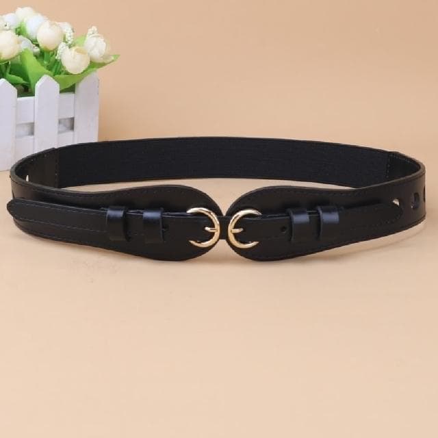 【米蘭精品】現貨+預購 腰封真皮皮帶(鏤空雙針扣牛皮寬版女配件情人節生日聖誕節交換禮物4色74eg23)