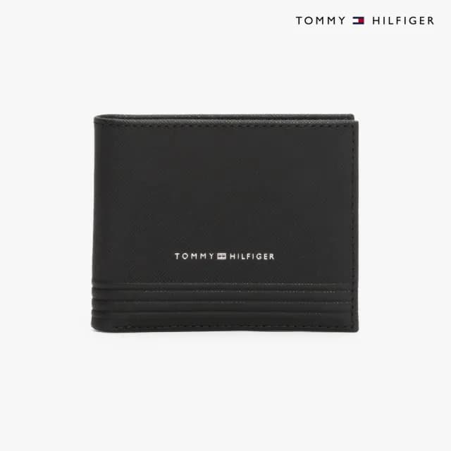 【TOMMY HILFIGER】官方旗艦館 商務迷你卡片對摺式銀包 _黑色