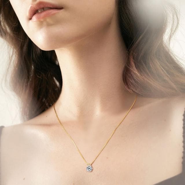 【MoonDy】項鍊 鋯石項鍊 莫桑石項鍊 銀飾 六爪項鍊 飾品 s925純銀 鎖骨鏈 女生項鍊 首飾 一克拉項鍊 禮物